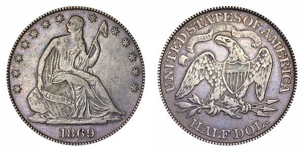 1869 Seated Liberty Half Dollar 