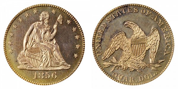Seated Liberty Quarters Type 1 Resumed - No Motto Above Eagle - No Arrows US Coin