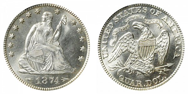Seated Liberty Quarters Type 5 - Arrows at Date US Coin