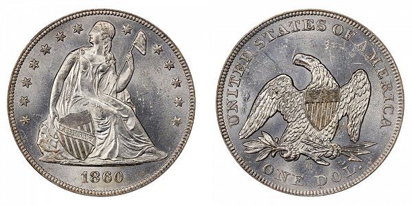 1860 O Seated Liberty Silver Dollar