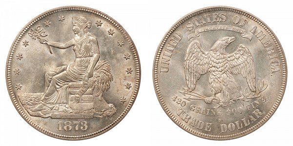 1873 S Trade Silver Dollar 