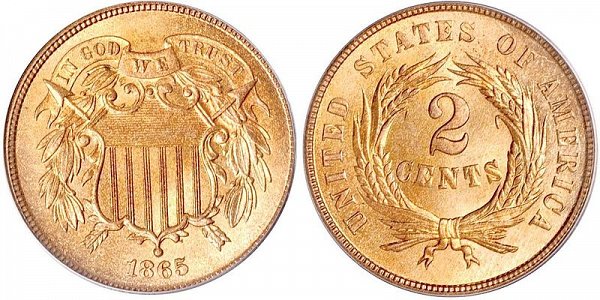 1865 Two Cent Piece