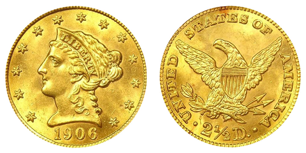1906 Coronet Head Gold 250 Quarter Eagle Liberty Head